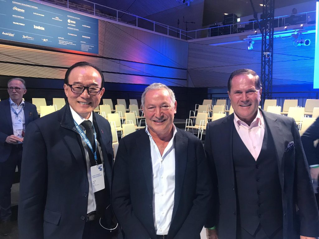 Ar. Teo, Mr Samih Sawiris and Mr. Reto Wittwer – co-partners of the 2021 WTFL Young Talent Programme